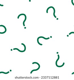 Seamless pattern with green question mark symbols