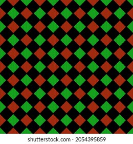 patrón impecable. la línea recta roja verde de la geometría cuadrada. aislado en un fondo negro. ilustración vectorial