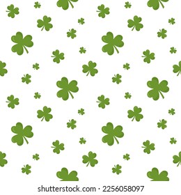 seamless pattern with green shamrock leaf