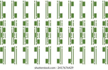 seamless pattern of green short bamboo with vertical strip column arrangement on white background repeat style replete image design for fabric printing or wallpaper or background, packaging print
