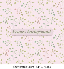 Seamless pattern with green small leaves. Vector illustration