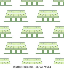 Nahtloses Muster grüner Solarpaneele für Energie. Vektorgrafik