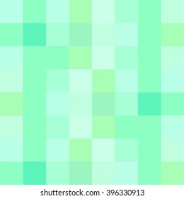 Seamless pattern of green squares. Flat kind brush stroke. Background for your design,tile, digital paper, invitation.