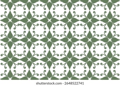 Seamless pattern green star flower