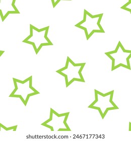 Seamless pattern with green stars