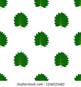 Seamless pattern with green summer leaves. Vector illustration.