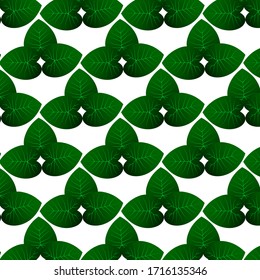 patrón transparente de fondo de hoja de talas verdes hecho como un objeto triángulo