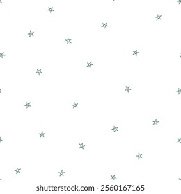 Seamless pattern with green tiny stars