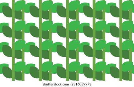 seamless pattern with green trees, multilayer green bean tree design for fabric painting or wallpaper or plant shop,  illustration of branches with green leaves