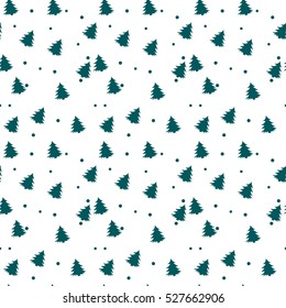 Seamless pattern with green trees. Vector illustration