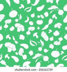 Seamless pattern green vegetables background