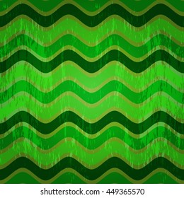 Seamless pattern with green waves in grunge style (vector eps 10)