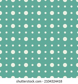 Seamless pattern with green and white colour background, geometric round pattern. Vector illustration.