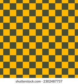 Seamless pattern with green and yellow chess table