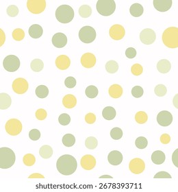 Seamless Pattern of Green and Yellow Circles