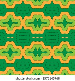 Seamless pattern in green and yellow colors. Vector illustration