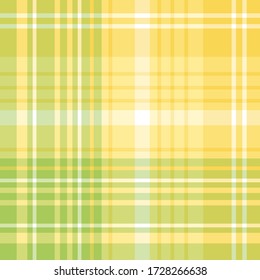 Seamless pattern in green, yellow and white colors for plaid, fabric, textile, clothes, tablecloth and other things. Vector image. 