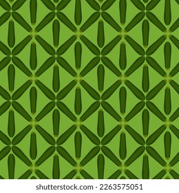 Patrón sin foco con Zucchini Verde. Corgette o médula. Calabaza veraniega. Cucurbita pepo o cocodos. Fruta, verduras. Estilo plano. Ilustración vectorial aislada en fondo verde.