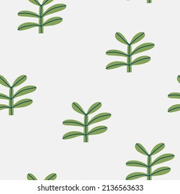 Seamless pattern with greenery. Spring mood. Vector Hand drawn background for design and card, covers, package, wrapping paper.