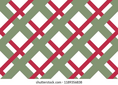Seamless pattern with green-red stripes. Striped diagonal pattern for printing on fabric, paper, wrapping, scrapbooking, websites Background with slanted lines. Christmas color Vector illustration