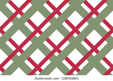 Seamless pattern with green-red stripes. Striped diagonal pattern for printing on fabric, paper, wrapping, scrapbooking, websites Background with slanted lines. Christmas color Vector illustration