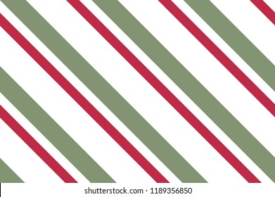 Seamless pattern with green-red stripes. Striped diagonal pattern for printing on fabric, paper, wrapping, scrapbooking, websites Background with slanted lines. Christmas color Vector illustration