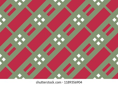 Seamless pattern with green-red stripes. Striped diagonal pattern for printing on fabric, paper, wrapping, scrapbooking, websites Background with slanted lines. Christmas color Vector illustration