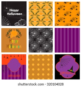 Seamless pattern and greeting cards for Halloween