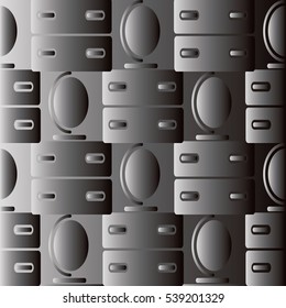 Seamless pattern. Grey 3d abstract background.