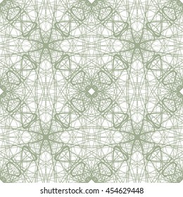 Seamless pattern with grey abstract ornament isolated on white (transparent) background. Vector illustration eps