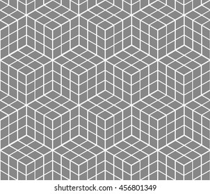 Seamless pattern with grey cubes