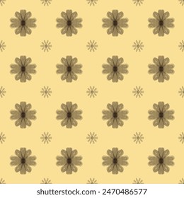 seamless pattern with grey flowers