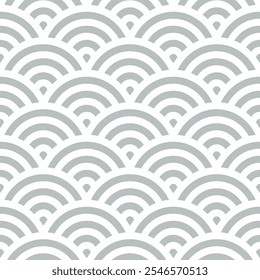 Seamless pattern with grey japanese design