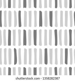 Seamless pattern with grey shabby strokes or lines on white background. Abstract modern background.  Vector illustration. geometry pattern for print. black and white