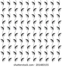 Seamless  pattern grey-and-white leaves for background. Vector