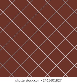 Seamless pattern with grid in brown color.Chocolate repeat pattern.Abstract vector background.