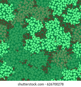 Seamless pattern. A grid of holes in the form of five-pointed stars. The background of randomly scattered spots. Brown,      green, gray.