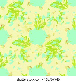 seamless pattern - grid with a lily on a blue background vector illustration