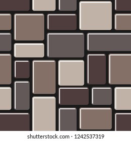 Seamless pattern with grid of rounded rectangle tiles. Abstract modern gerometric textured background. Vector illustration.