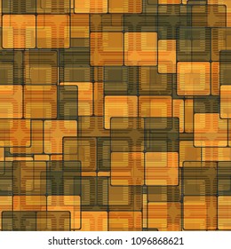 Seamless pattern. A grid of squares covers square chaos. A hodgepodge of color. Fashionable texture. Camouflage.