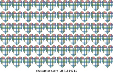 seamless pattern with grid strip hearts, green and pink strip pink heart grid patter, repeat seamless pattern design for fabric print or background or t-shirt paint