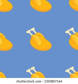 seamless pattern with grilled chicken