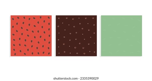 seamless pattern with ground coffee pieces , leaves, beans