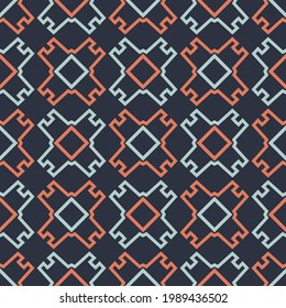 Seamless pattern with groups of geometric shapes.