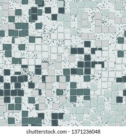Seamless pattern. Groups of uneven shaded squares are randomly located against a placer of fine spots. Fashionable camouflage. Funny colors. Editable.
