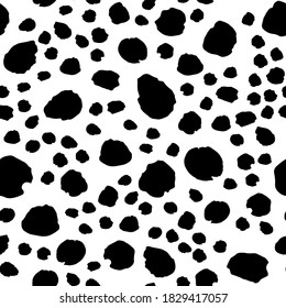 Patrón sin foco con manchas negras de tinta, manchas. Ilustración del vector
