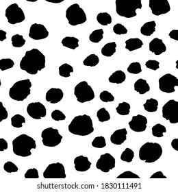 Patrón sin foco con manchas negras de tinta, manchas. Ilustración del vector