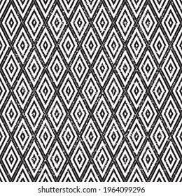 Seamless pattern with grunge black rhombuses.eps