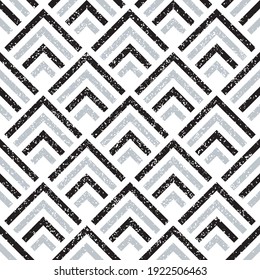 Seamless pattern with grunge black and silver gray segments