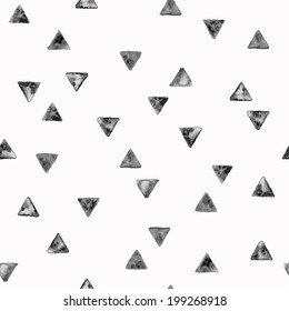 Seamless pattern with grunge black triangles. Vector illustration